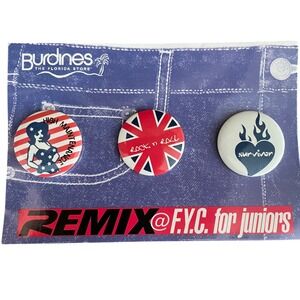 Vintage 3 Pack Pins Y2K Pinback Buttons Survivor Rock N Roll High Maintenance‎
